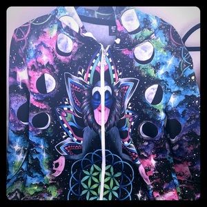 Zen monkey zip up hoodie